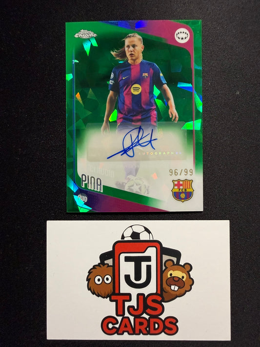 Claudia Pina - Green Auto /99 - TOPPS Sapphire UWCL 2025/26