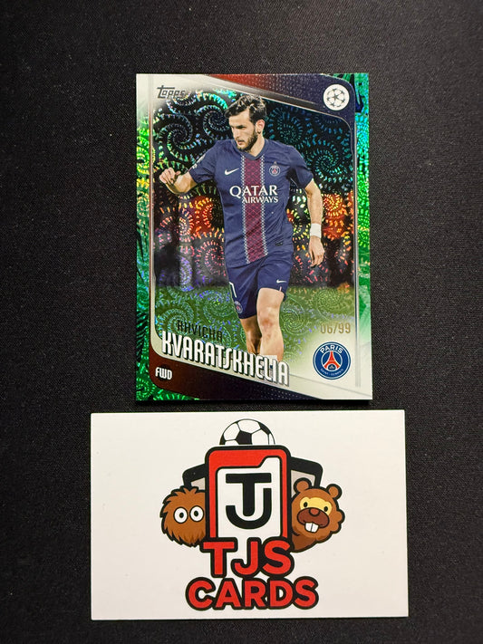 Khvicha Kvaratskhelia - Green /99 - TOPPS Carnaval UCC 2025/26
