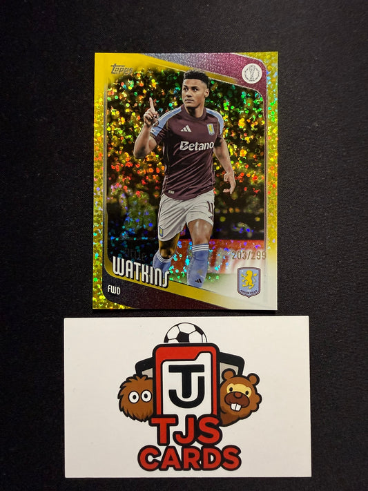 Ollie Watkins - Yellow Speckle /299 - TOPPS UCC 2025/26