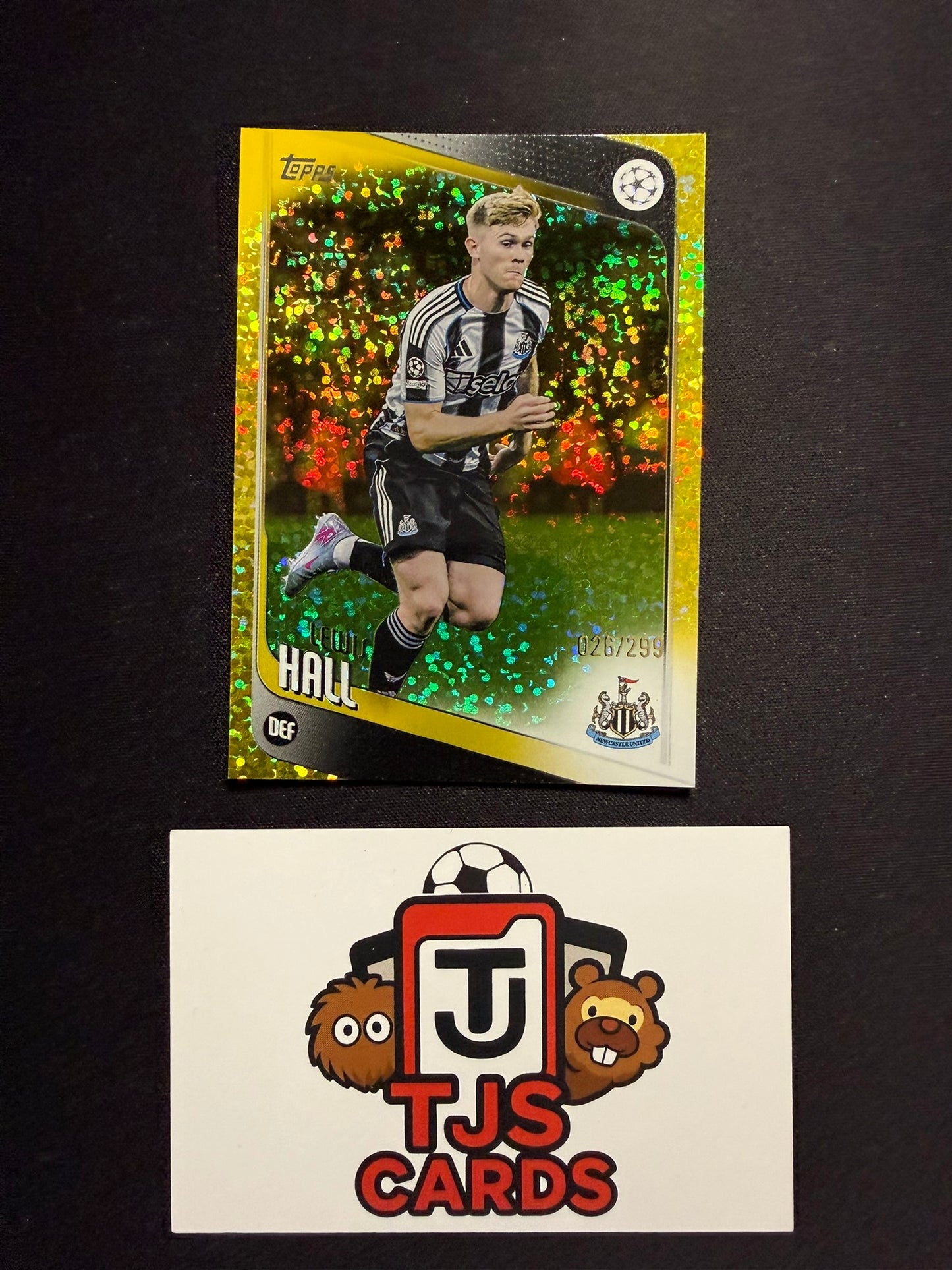 Lewis Hall - Yellow Speckle /299 - TOPPS UCC 2025/26