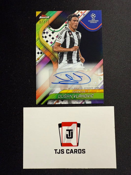 Dusan Vlahovic - Black Auto /10 - TOPPS Finest UCC 2024/25