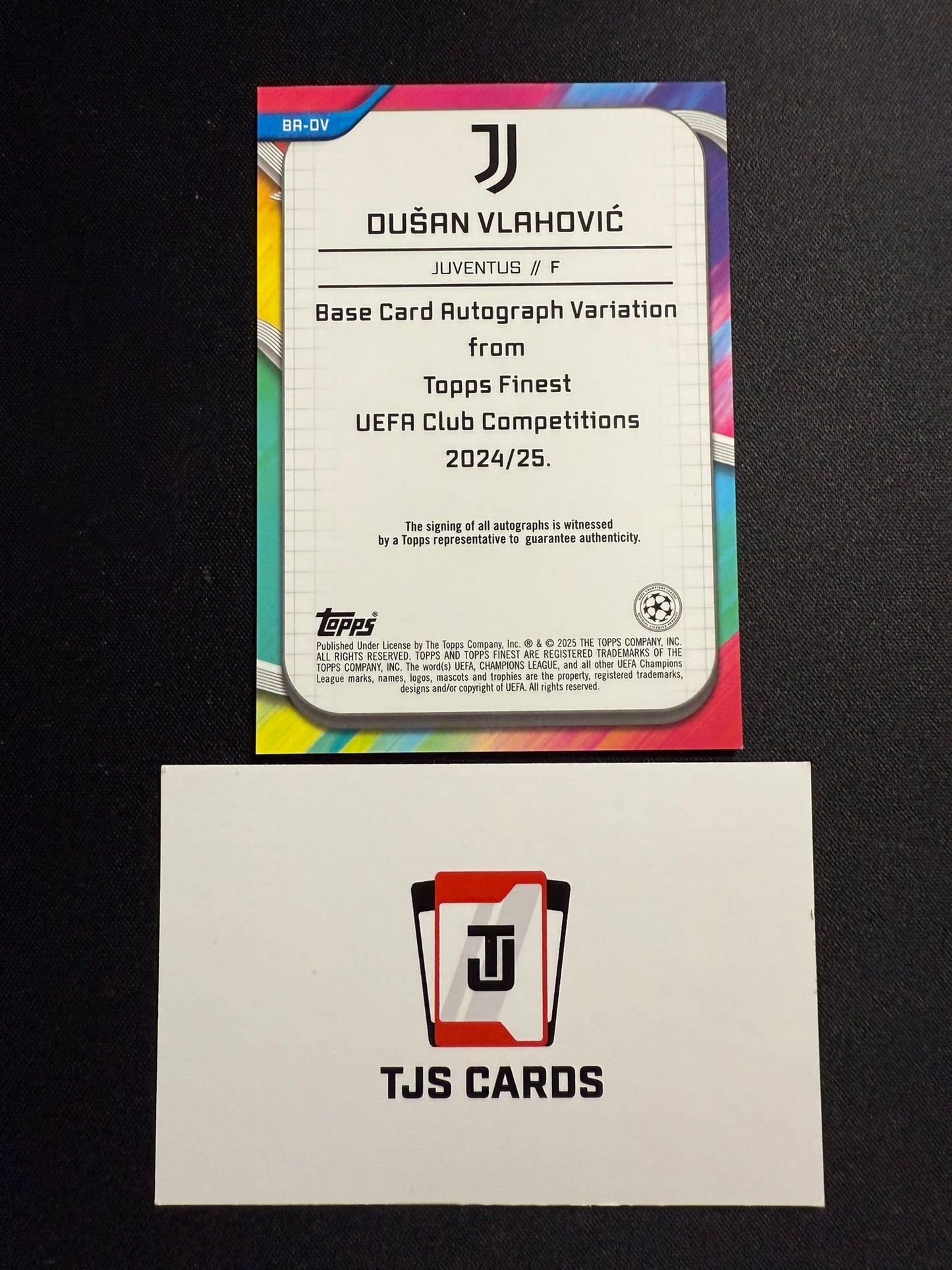 Dusan Vlahovic - Black Auto /10 - TOPPS Finest UCC 2024/25
