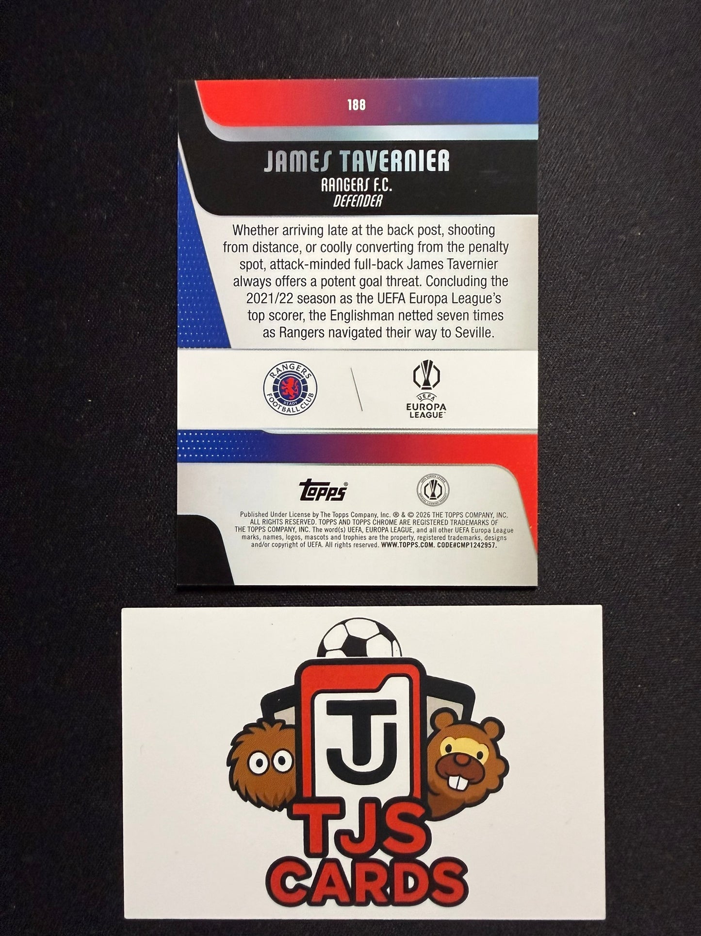 James Tavernier - Pink Lava /250 - TOPPS Chrome UCC 2025/26