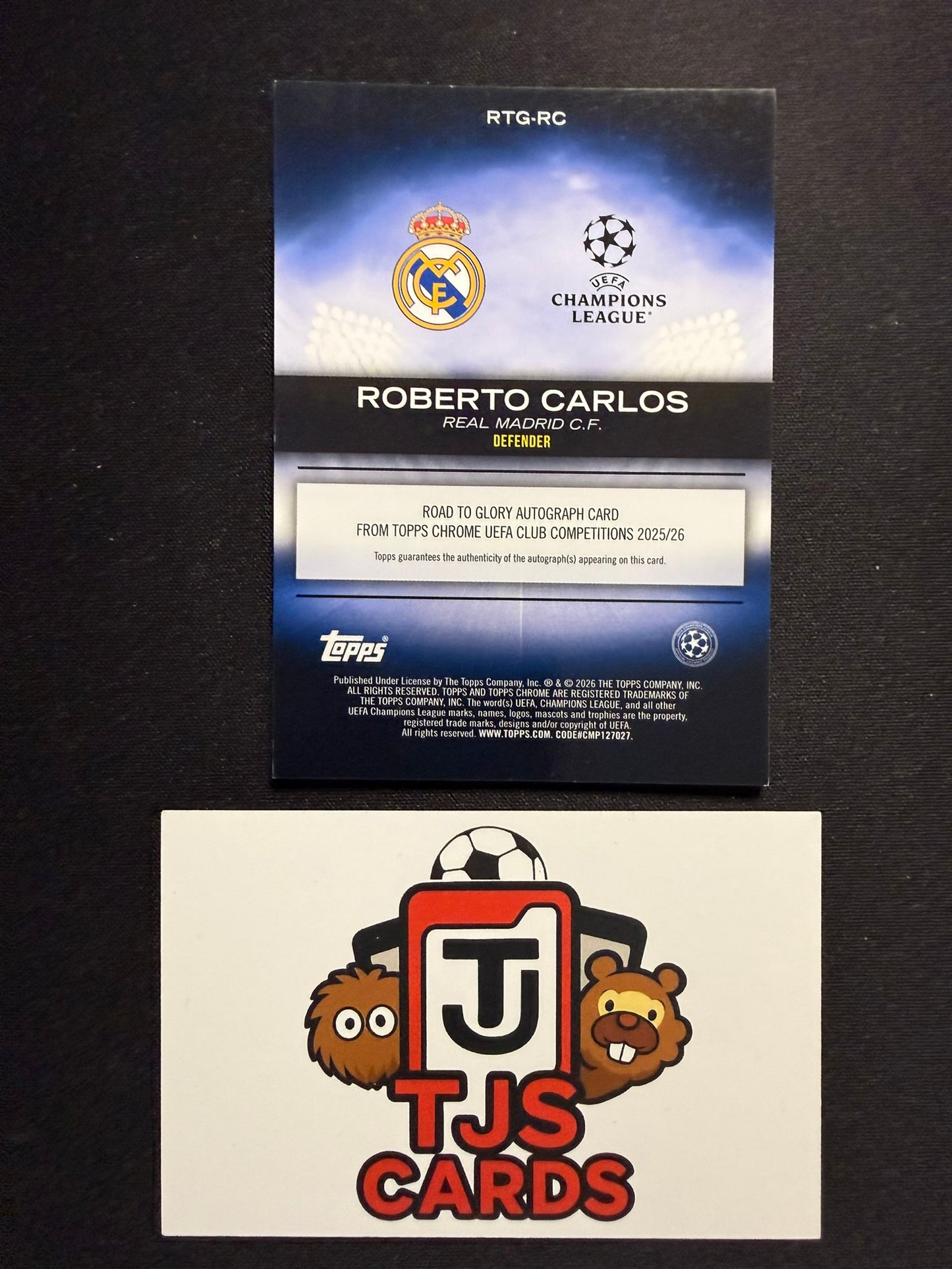 Roberto Carlos - Road To Glory Auto /75 - TOPPS Chrome UCC 2025/26