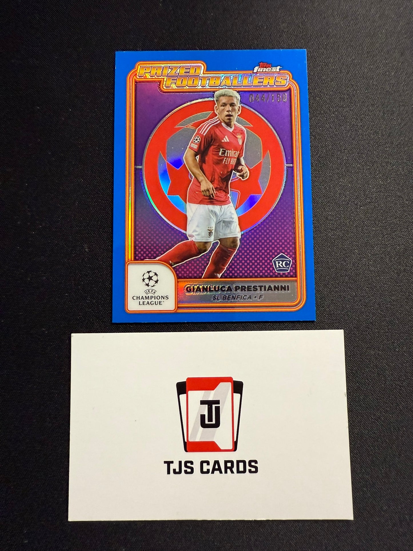 Gianluca Prestianni - Rookie Blue Prized Footballers /150 - TOPPS Finest UCC 2024/25