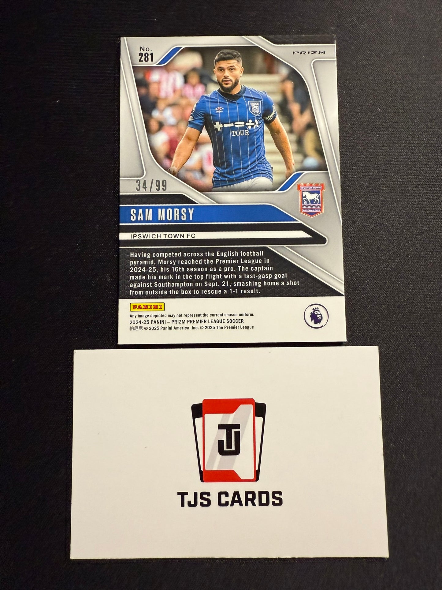 Sam Morsy - Rookie Blue Breakaway Disco /99 - Panini Prizm Premier League 2024/25