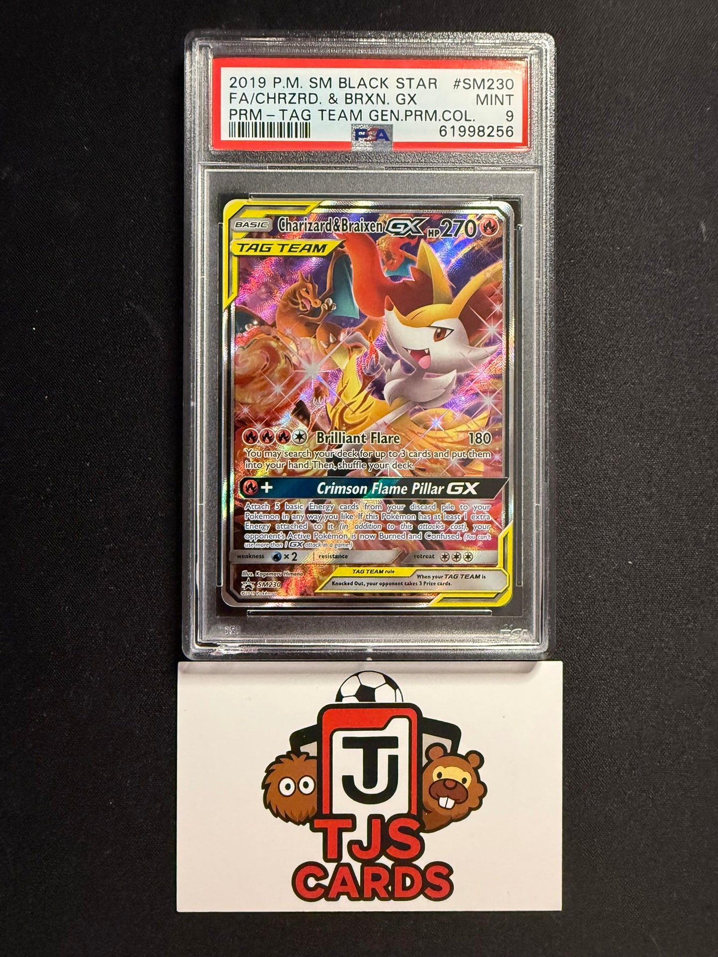 Charizard & Braixen GX - PSA 9 - Tag Team Promo SM230 - Pokemon