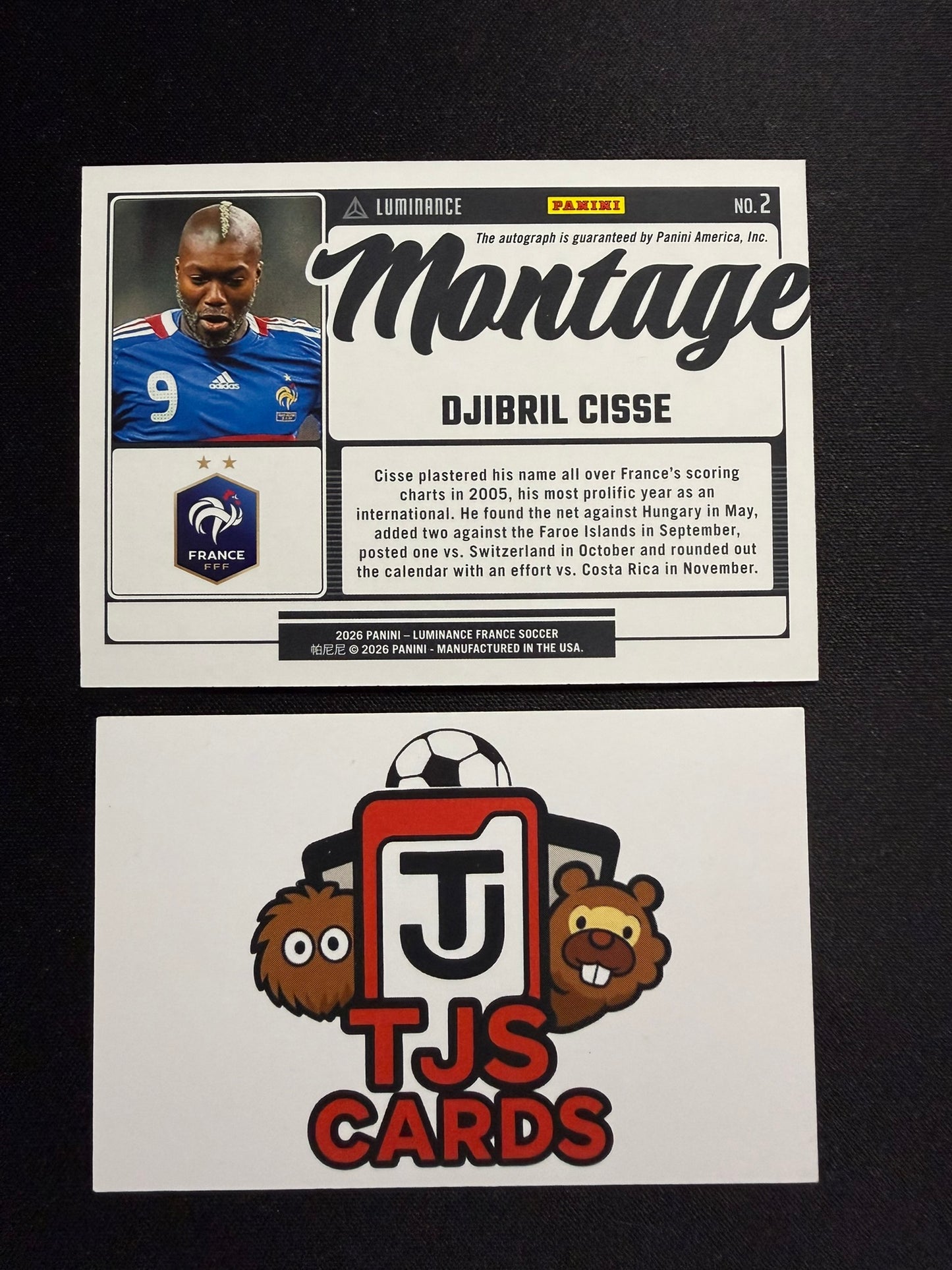 Djibril Cisse - Montage Auto - Panini Luminance France 2026