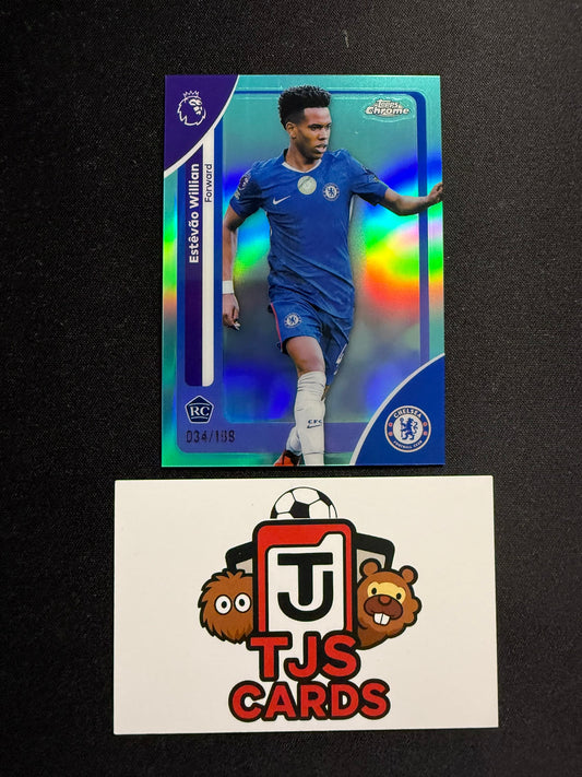 Estevao Willian - Rookie Aqua /199 - TOPPS Chrome Premier League 2026