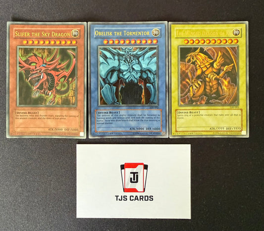 Slifer, Obelisk, Ra - Ultra Rare GBI God Card Set 001 002 003 - YuGiOh