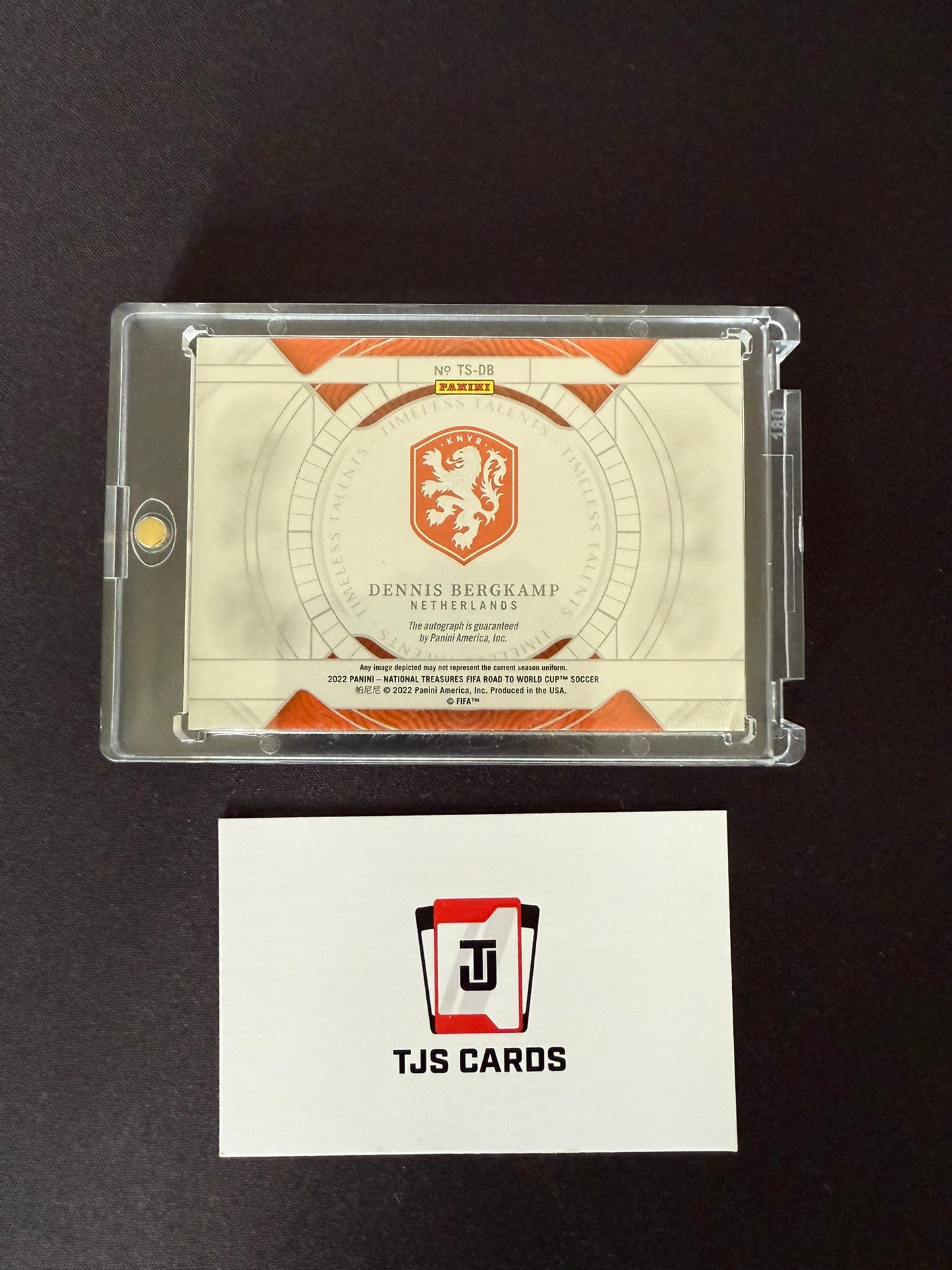 Dennis Bergkamp - Timeless Talents On-Card Auto /99 - Panini National Treasures Soccer 2022