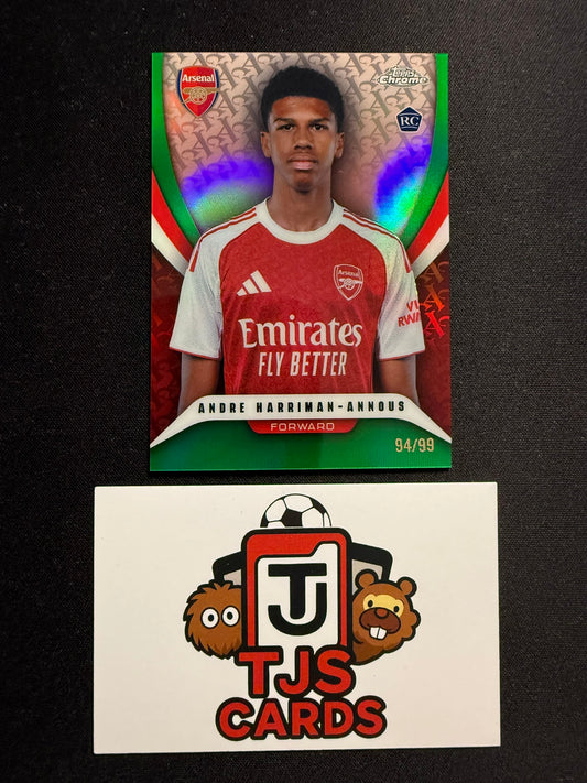 Andre Harriman-Annous - Green Rookie /99 - TOPPS Chrome Arsenal 2025/26