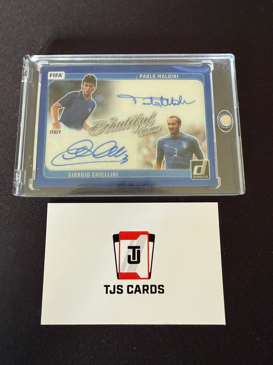 Paolo Maldini Giorgio Chiellini - Dual Auto Blue /7 - Panini Donruss Soccer 2024/25