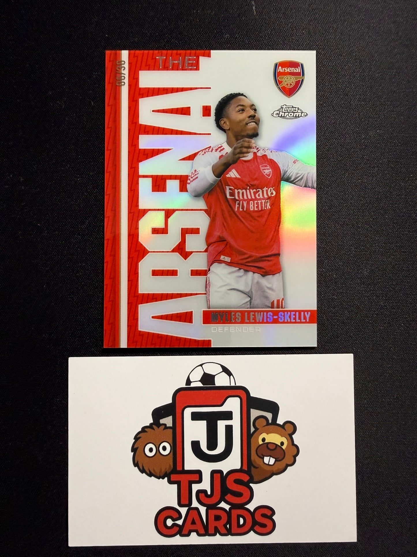 Myles Lewis-Skelly - White The Arsenal /30 - TOPPS Chrome Arsenal 2025/26