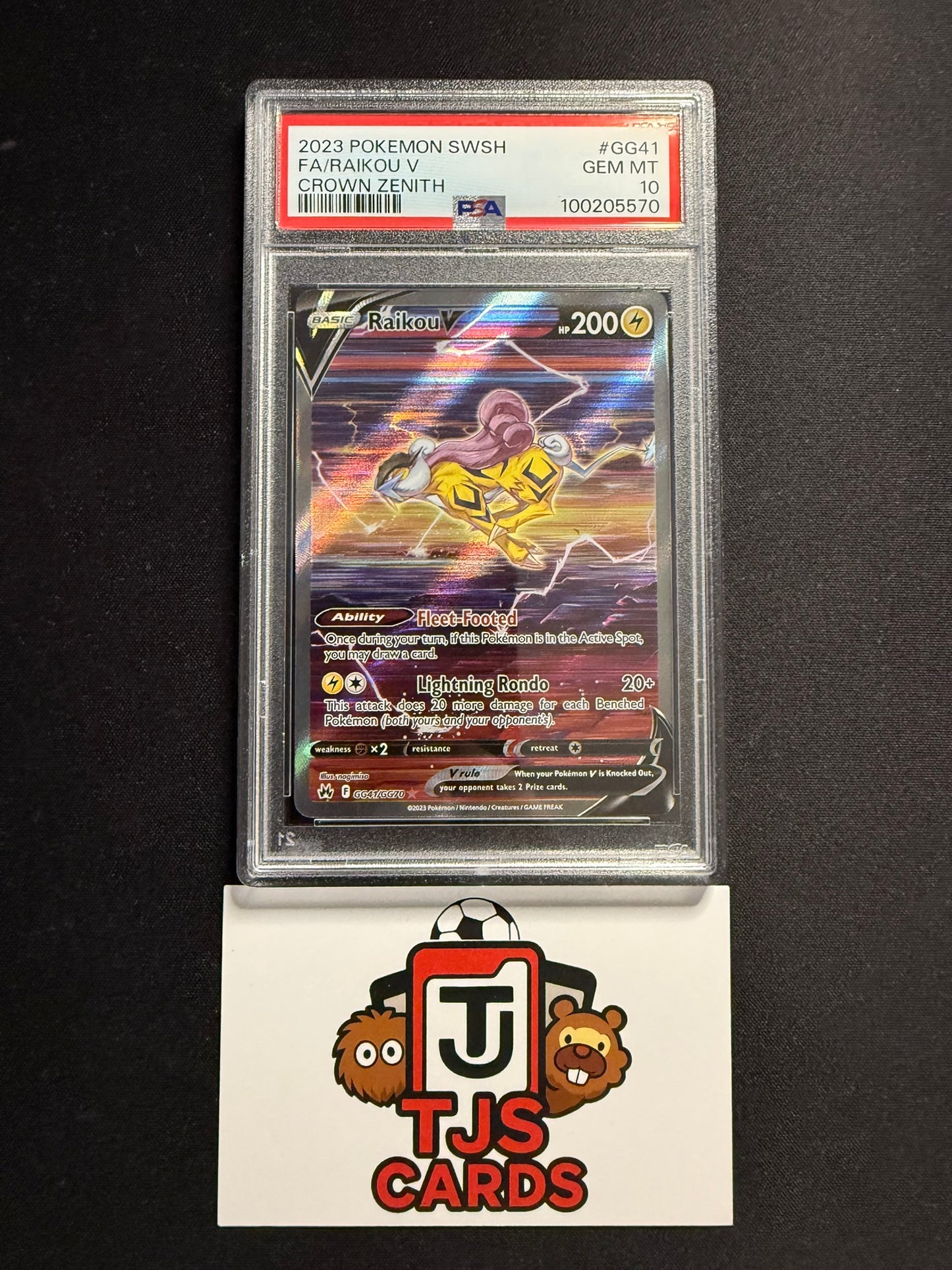 Raikou V - PSA 10 - Crown Zenith GG41/GG70 - Pokemon