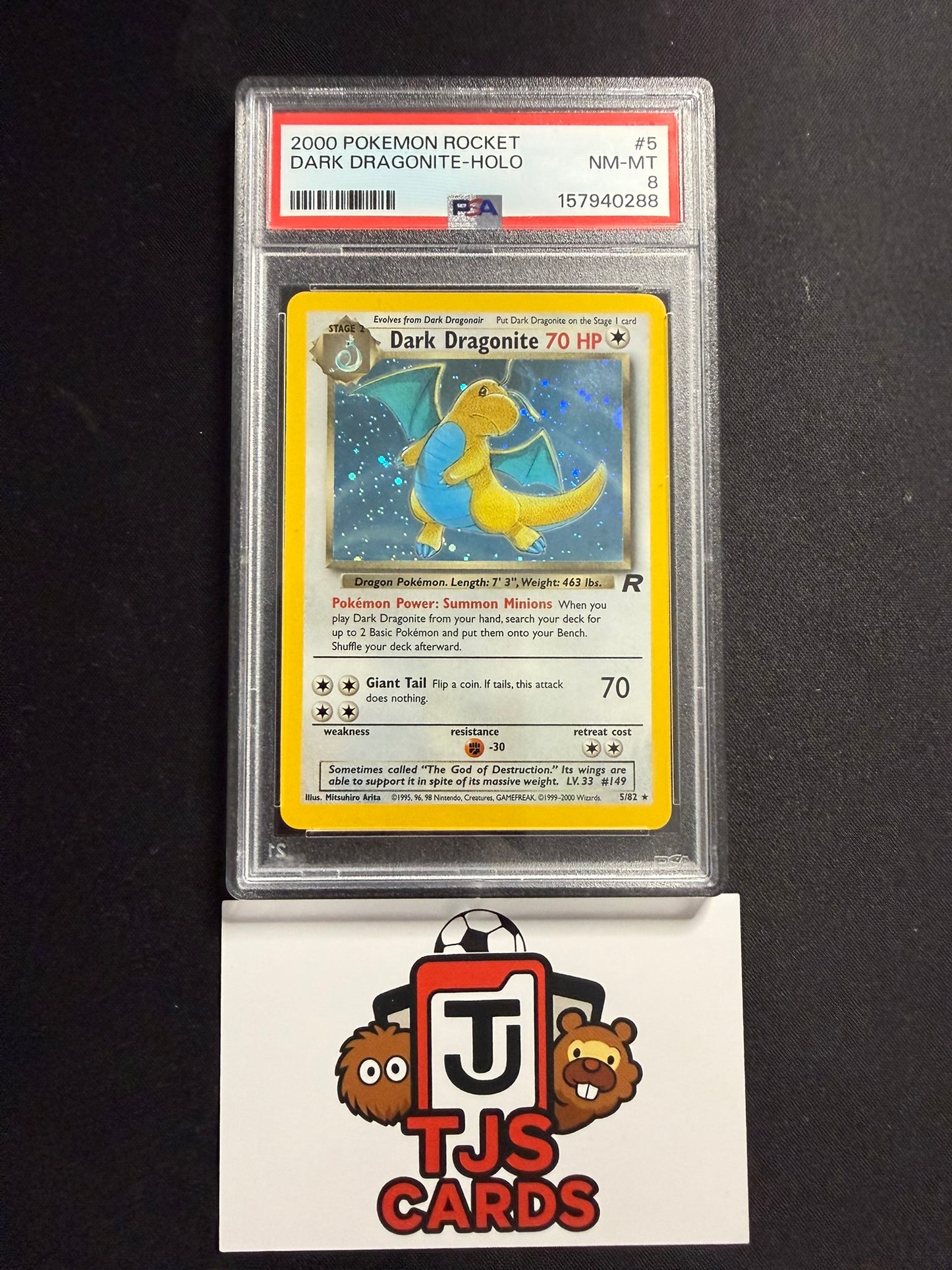 Dark Dragonite - PSA 8 - Holo Rocket 5/82 - Pokemon