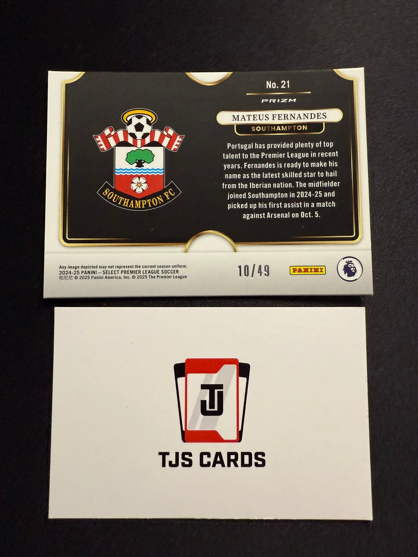 Mateus Fernandes - Red Wave Rookie Snapshots /49 - Panini Select Premier League 2024/25