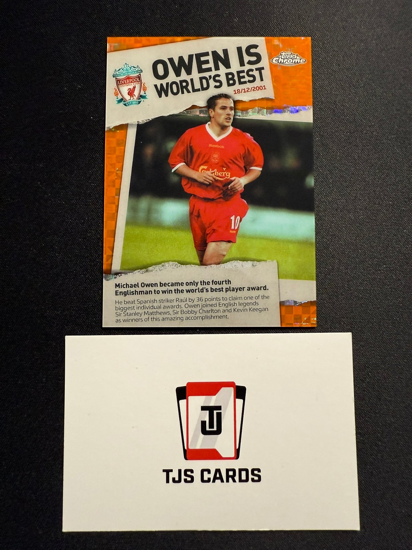 Michael Owen - Making History Orange /25 - TOPPS Liverpool Chrome 2023/24