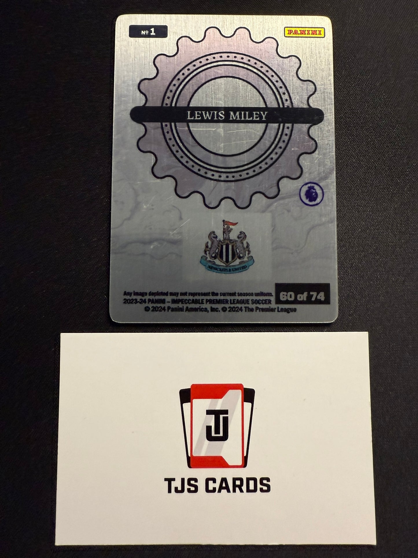 Lewis Miley - Rookie Metal /74 - Panini Impeccable Premier League 2023/24