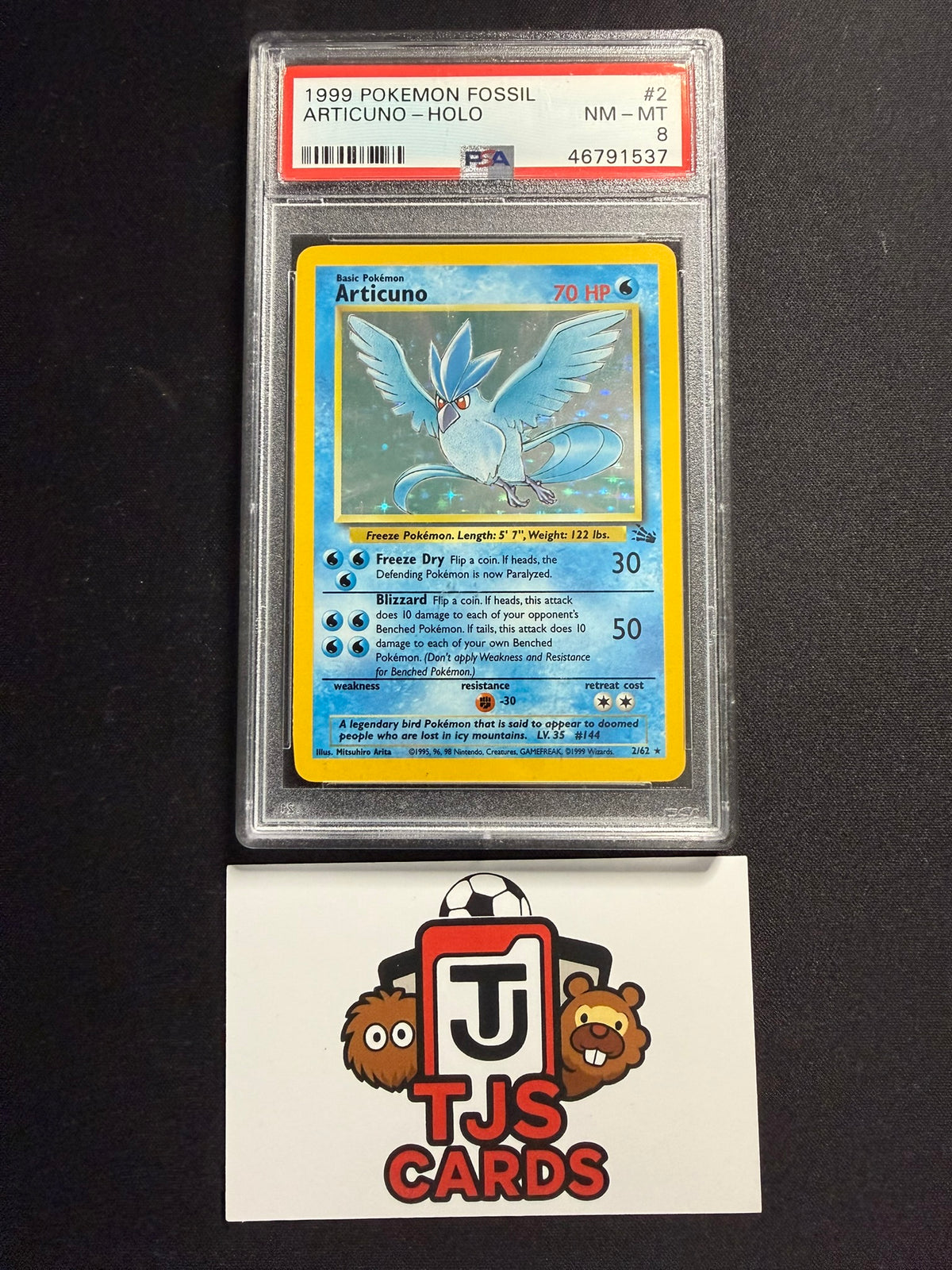 Articuno - PSA 8 - Holo Fossil 2/62 - Pokemon