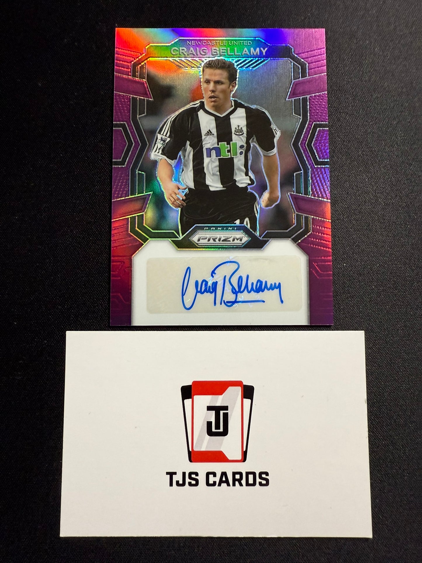 Craig Bellamy - Purple Auto /25 - Panini Prizm Premier League 2023/24