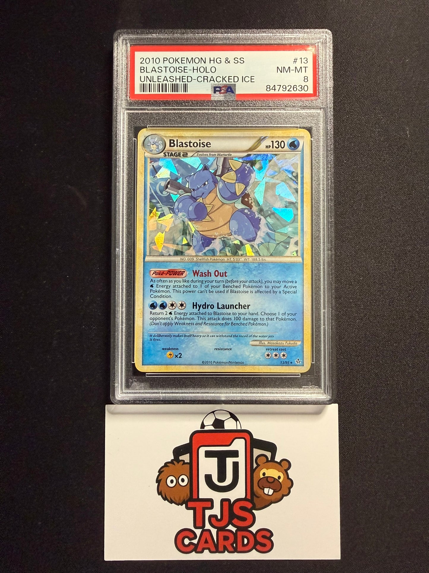 Blastoise - PSA 8 - Cracked Ice Holo Unleashed 13/95 - Pokemon