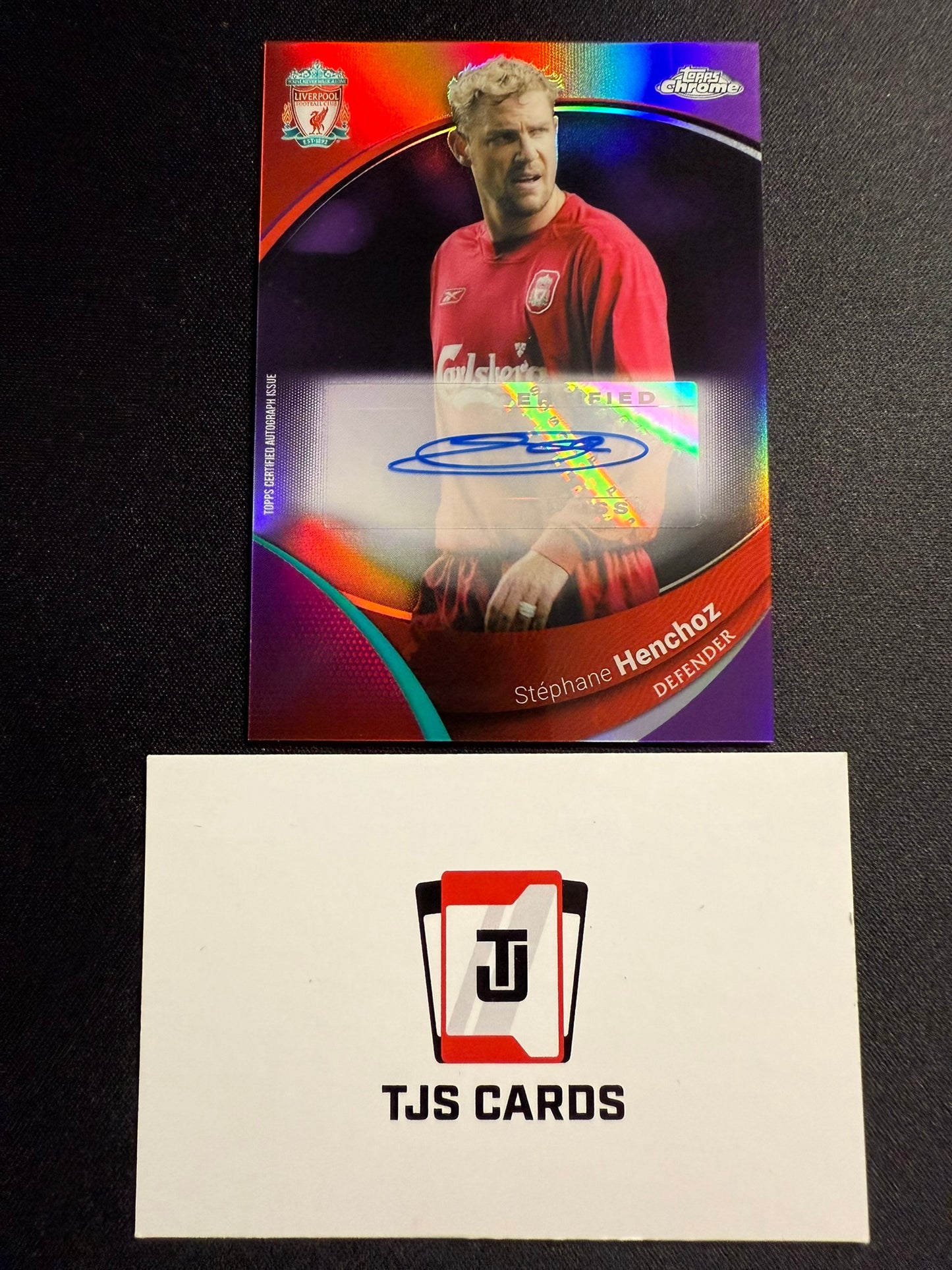 Stephane Henchoz - Purple Auto /15 - TOPPS Liverpool Chrome 2023/24
