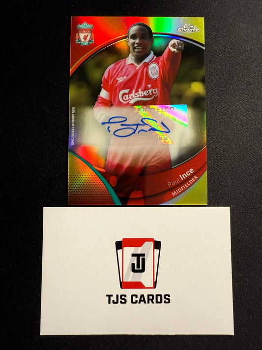 Paul Ince - Yellow Auto /75 - TOPPS Liverpool Chrome 2023/24