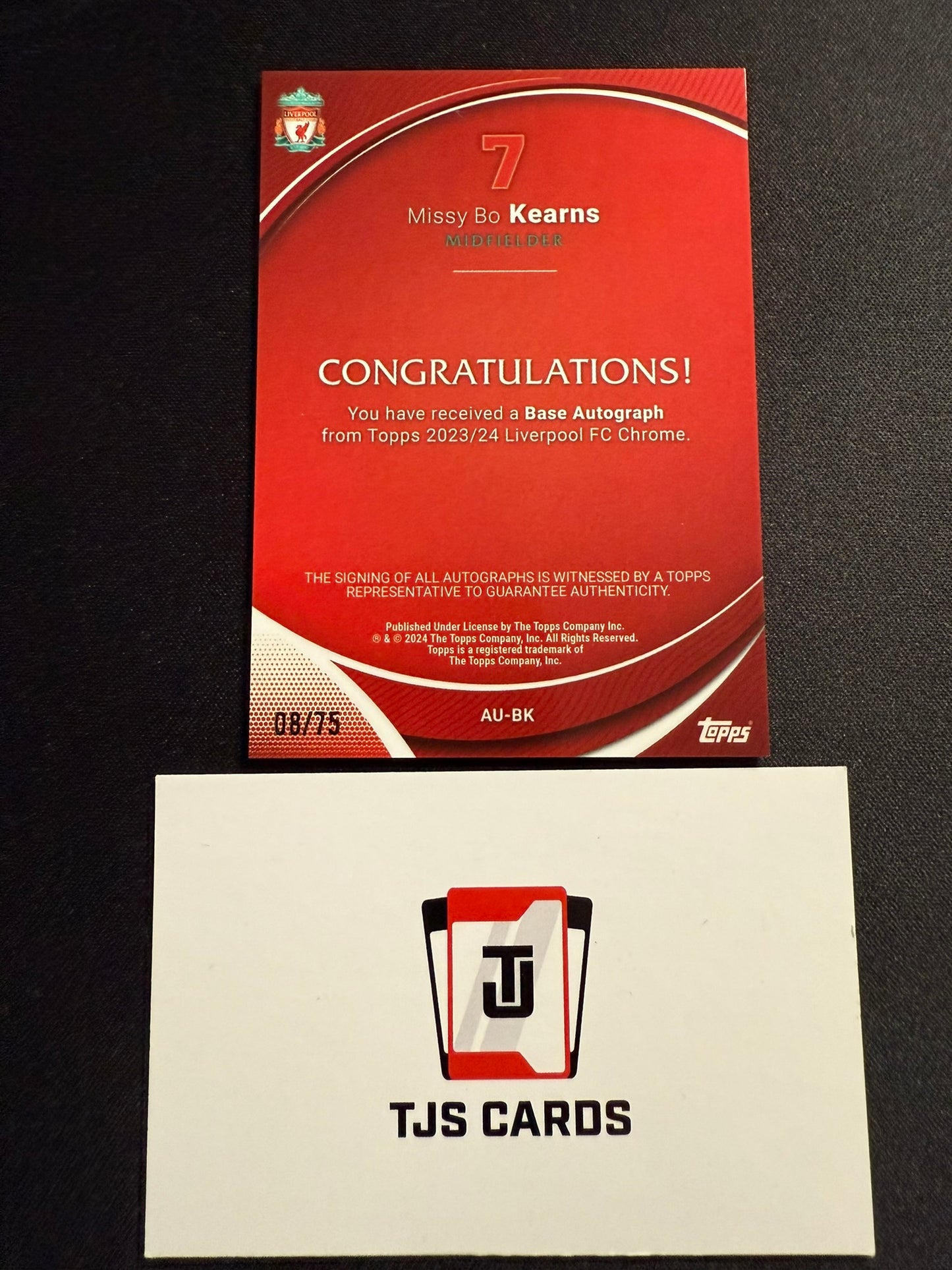 Missy Bo Kearns - Rookie Yellow Auto /75 - TOPPS Liverpool Chrome 2023/24