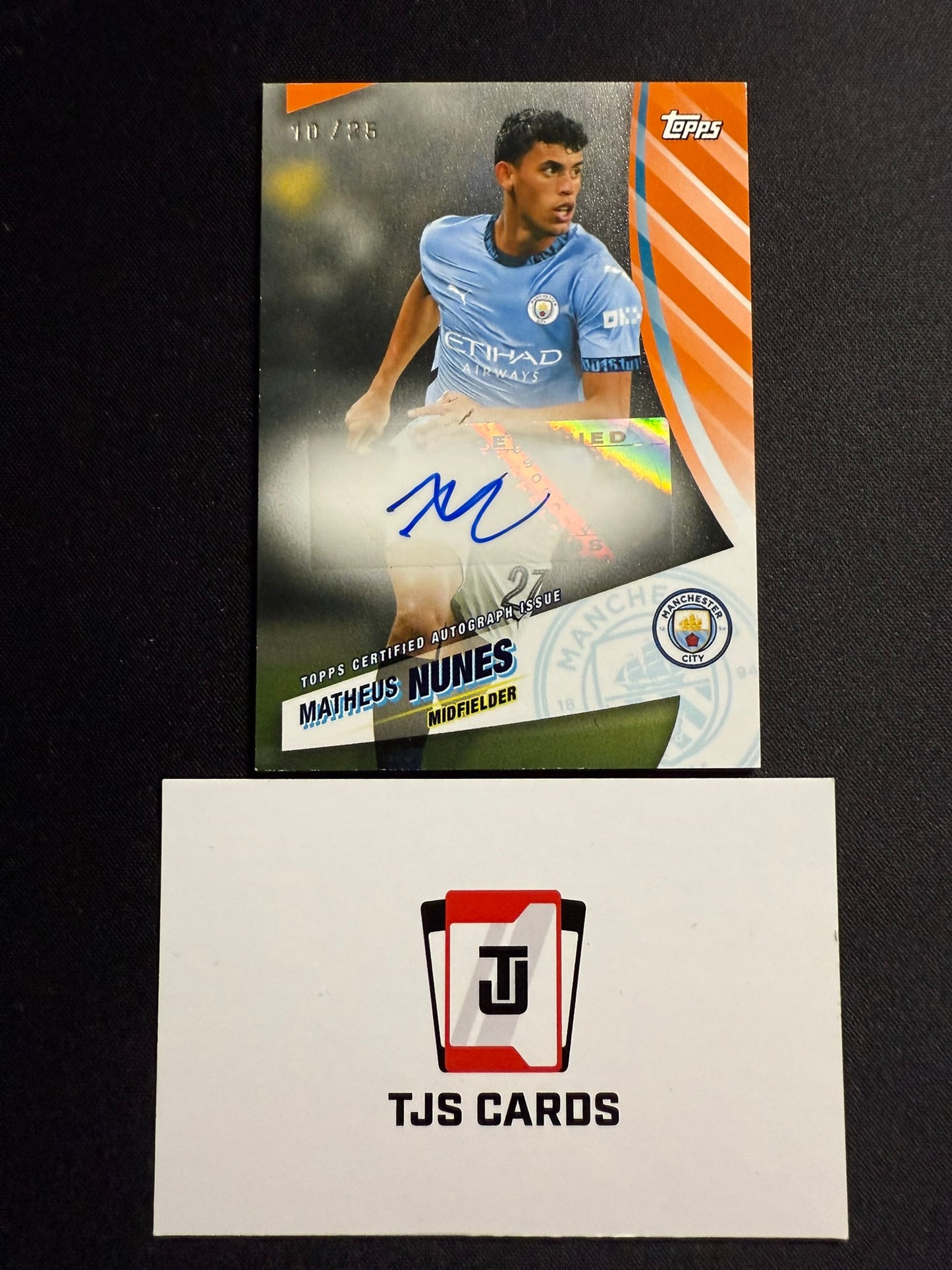 Matheus Nunes - Orange Auto /25 - TOPPS Manchester City Blue Moon 2024/25