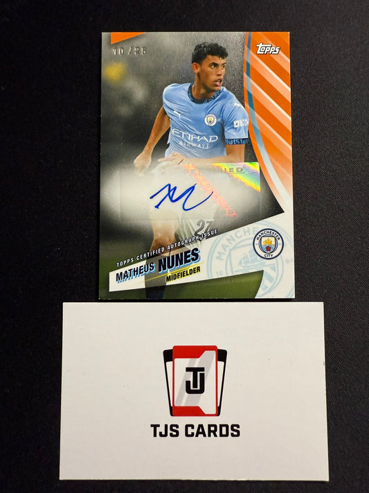 Matheus Nunes - Orange Auto /25 - TOPPS Manchester City Blue Moon 2024/25