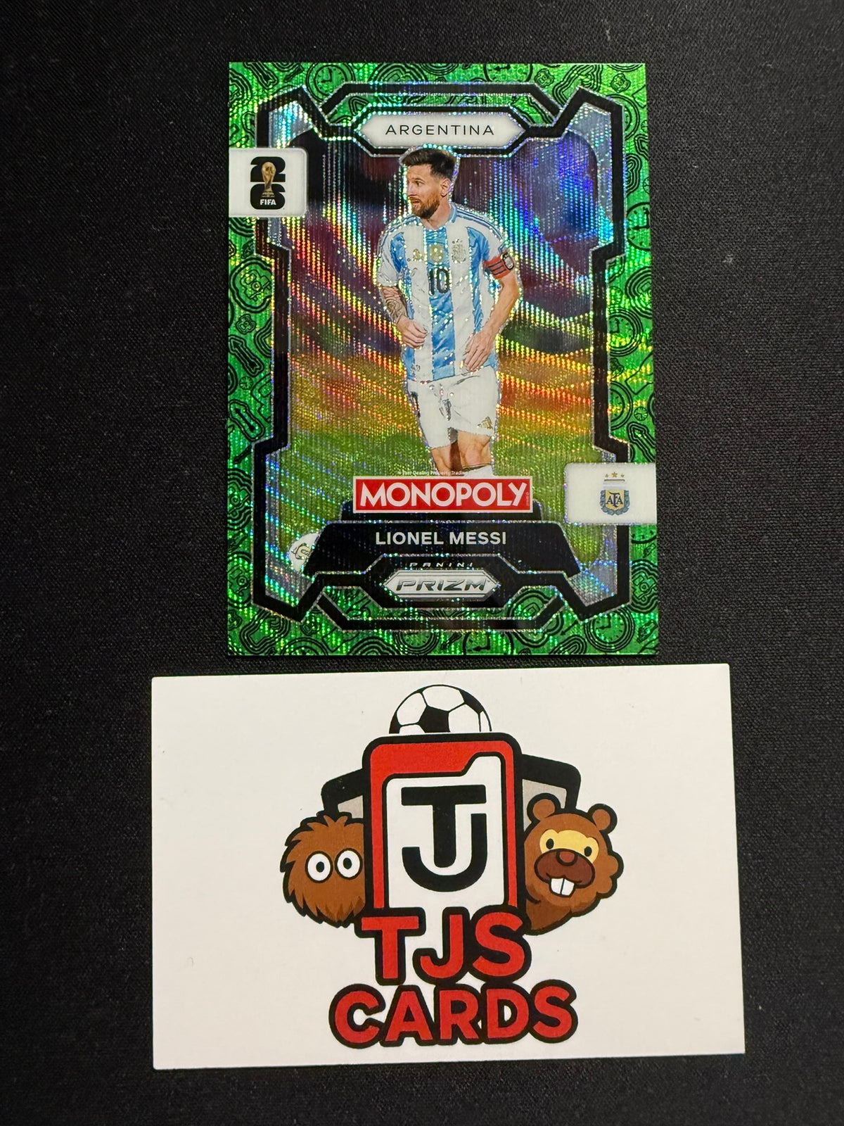 Lionel Messi - Green Wave - Panini Prizm Monopoly World Cup 2026