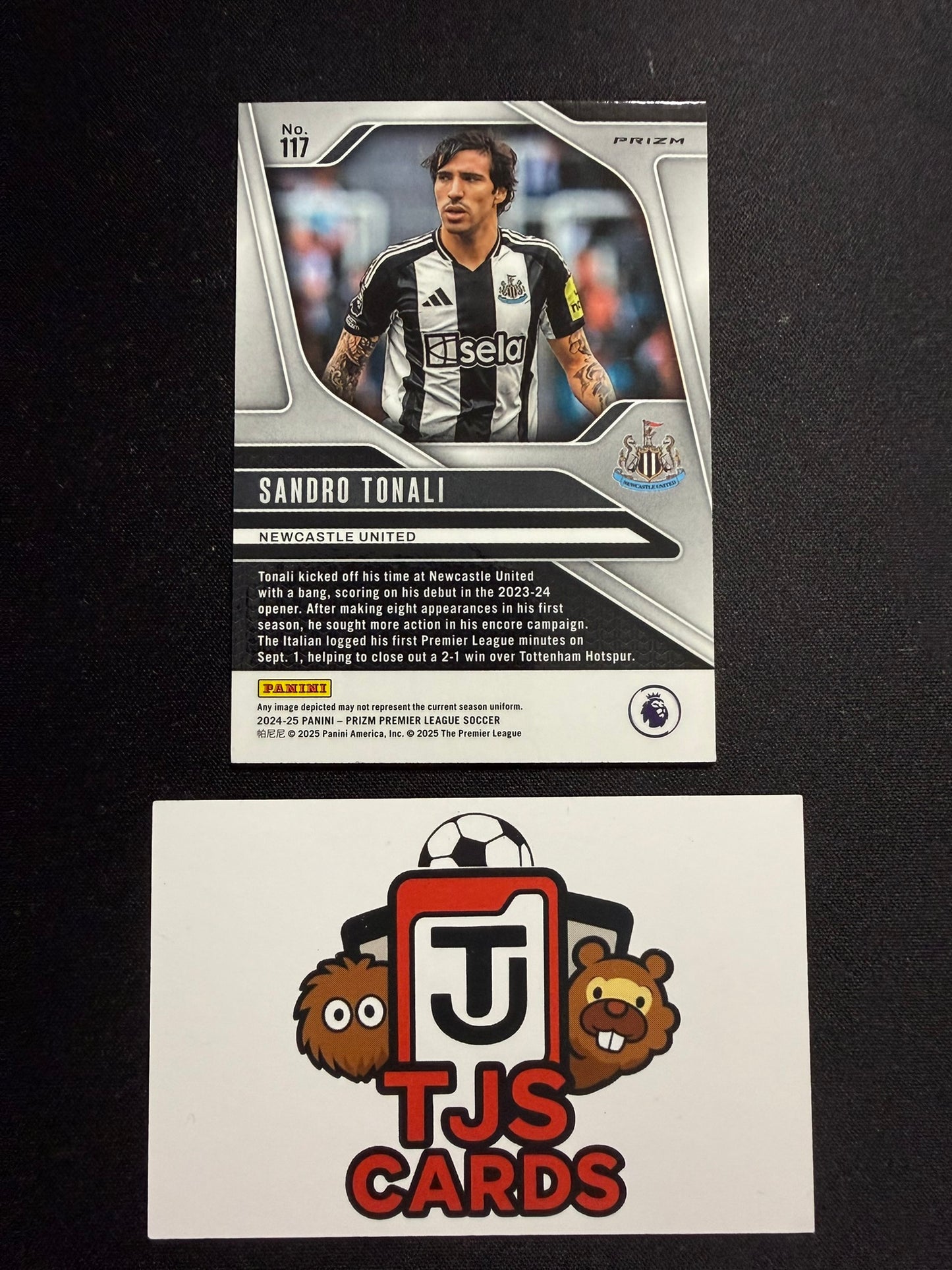 Sandro Tonali - Tiger Stripe SSP - Panini Prizm Premier League 2024/25