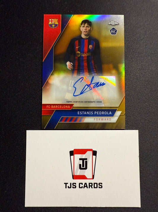 Estanis Pedrola - Gold Rookie Auto /50 - TOPPS Chrome Barcelona 2022/23