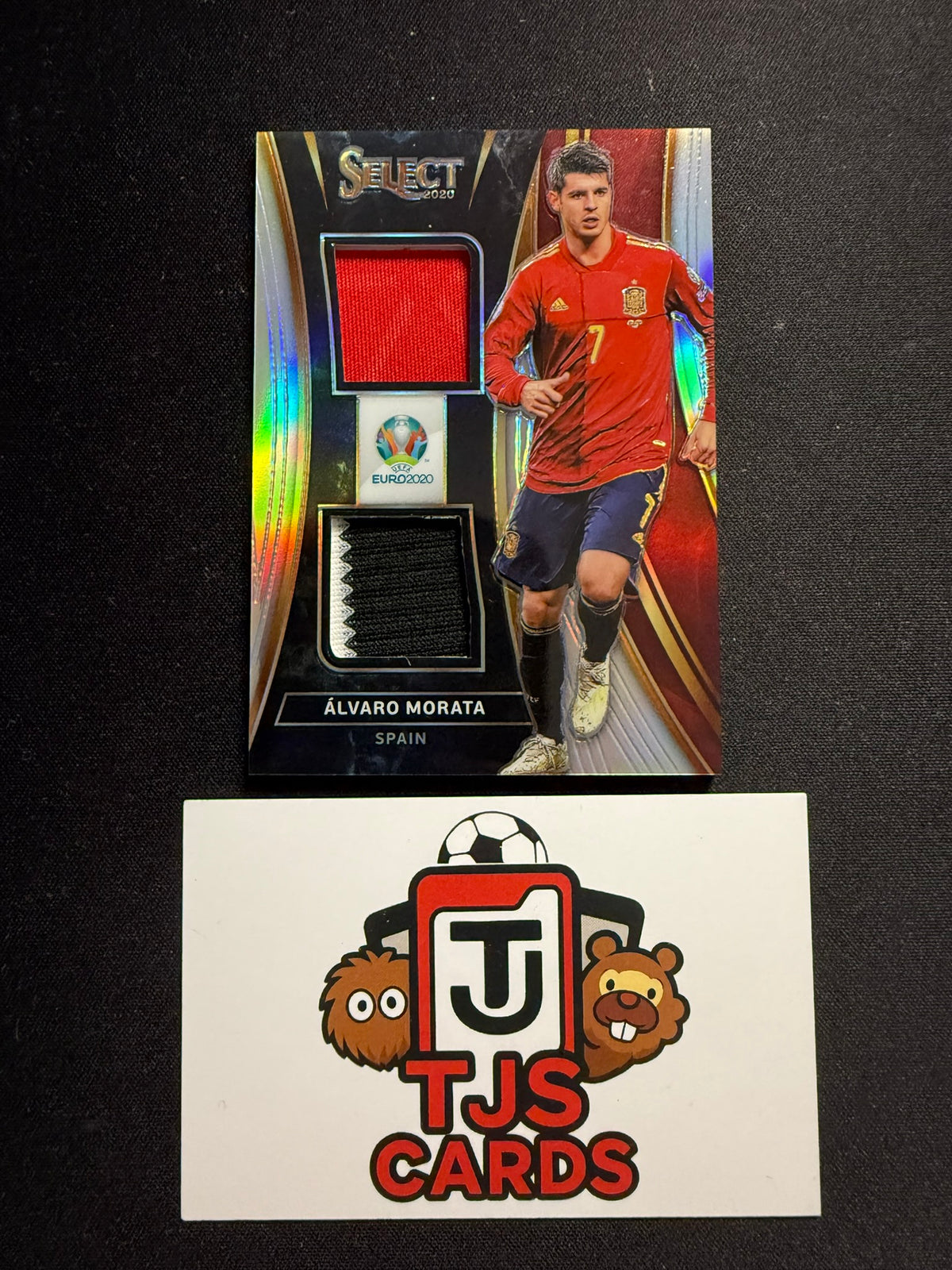 Alvaro Morata - Player-Worn Dual Patch - Panini Select UEFA EURO 2020