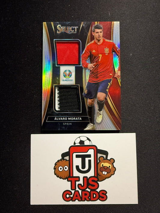 Alvaro Morata - Player-Worn Dual Patch - Panini Select UEFA EURO 2020