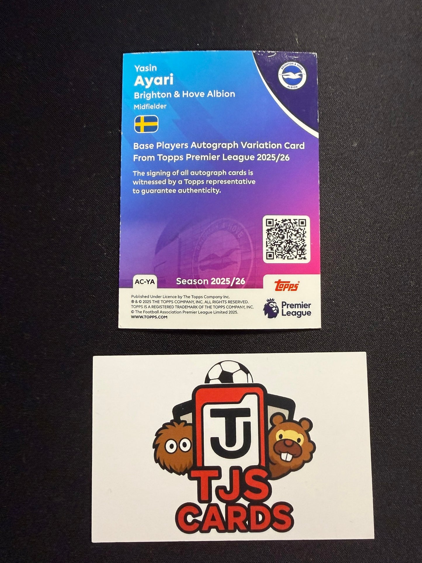 Yasin Ayari - Rookie Auto - TOPPS Premier League 2025/26
