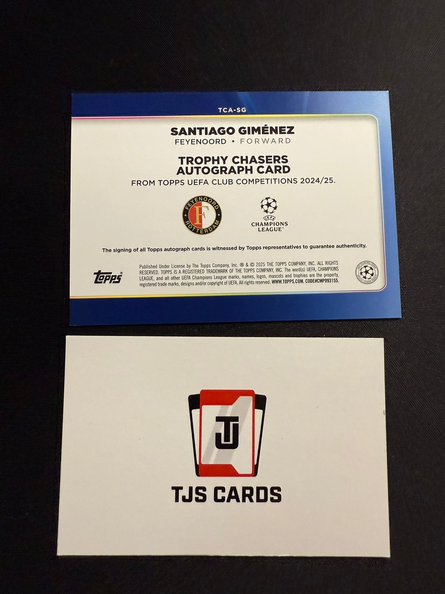 Santiago Gimenez - Trophy Chasers Auto - TOPPS UCC 2024/25