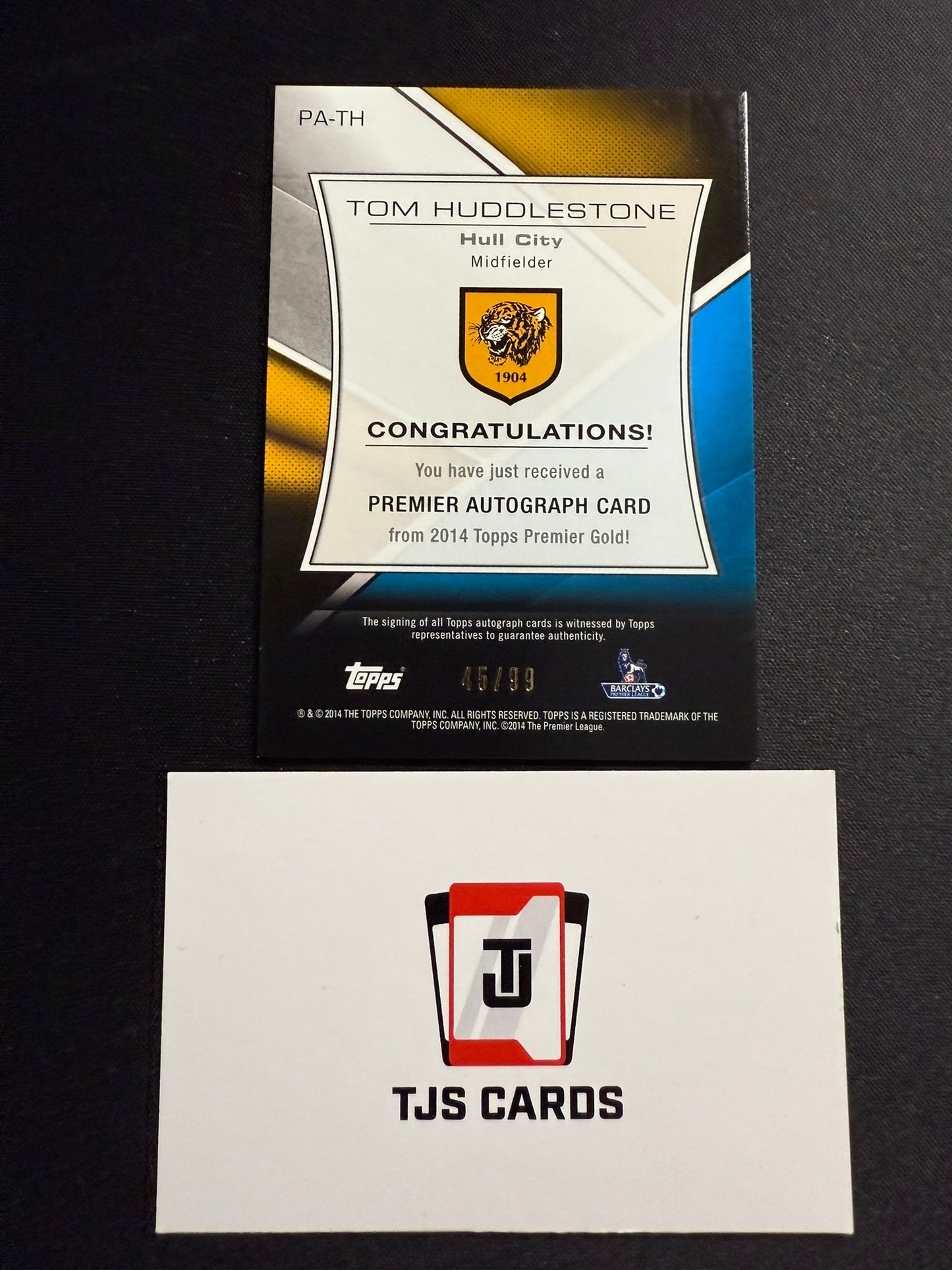 Tom Huddlestone - Auto /99 - TOPPS Premier Gold 2014
