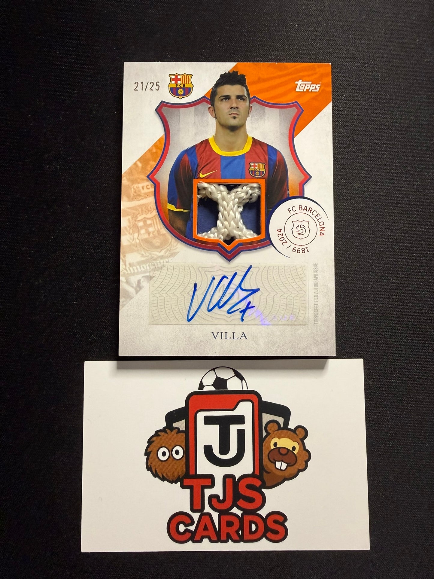 David Villa - Orange Net Auto /25 - TOPPS Barcelona 125 Years 2024/25