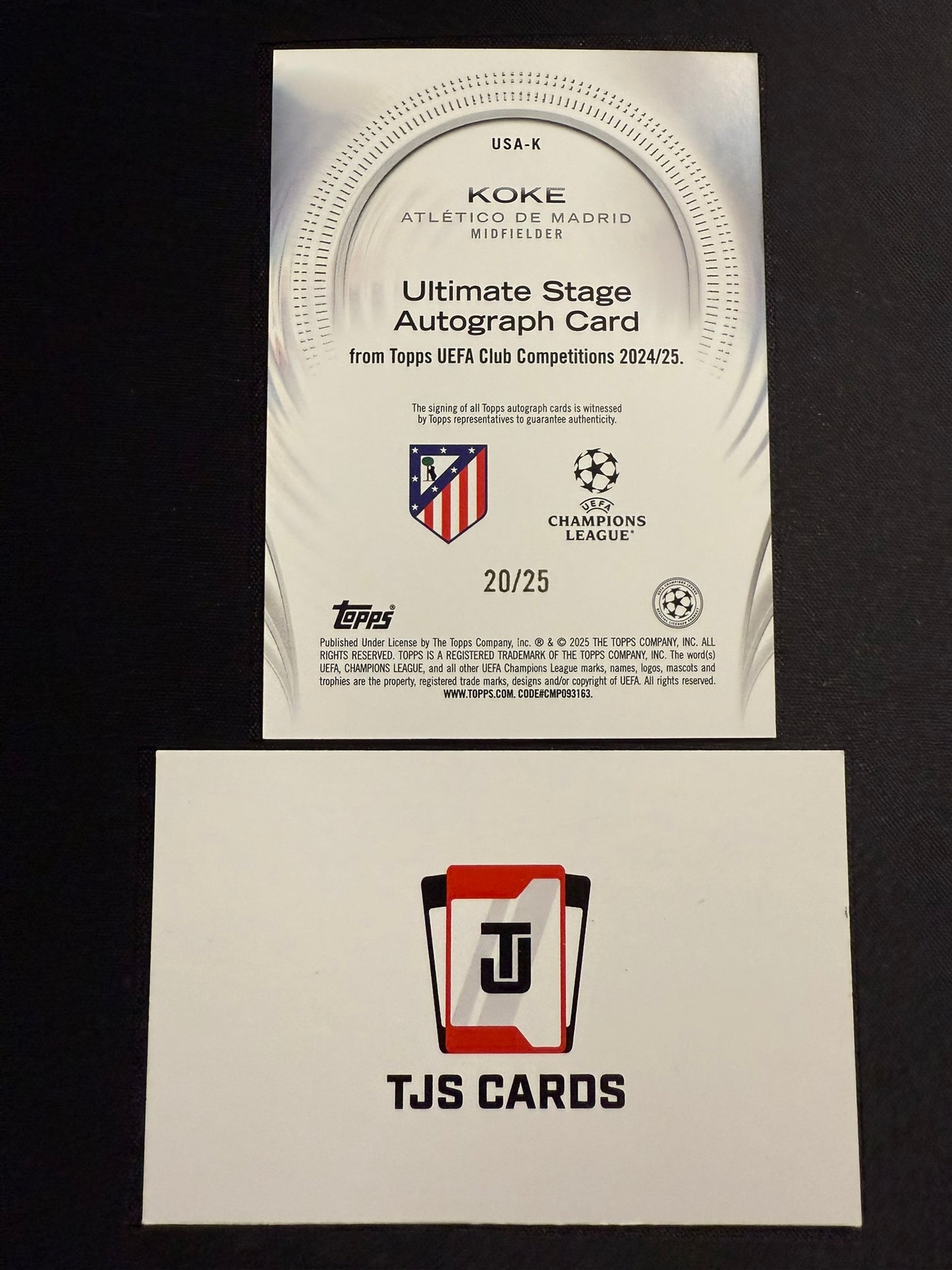 Koke - Ultimate Stage Orange Auto /25 - TOPPS UCC 2024/25