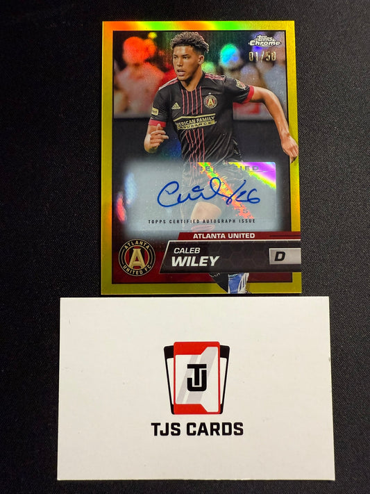 Caleb Wiley - Gold Auto /50 - TOPPS MLS Chrome 2023