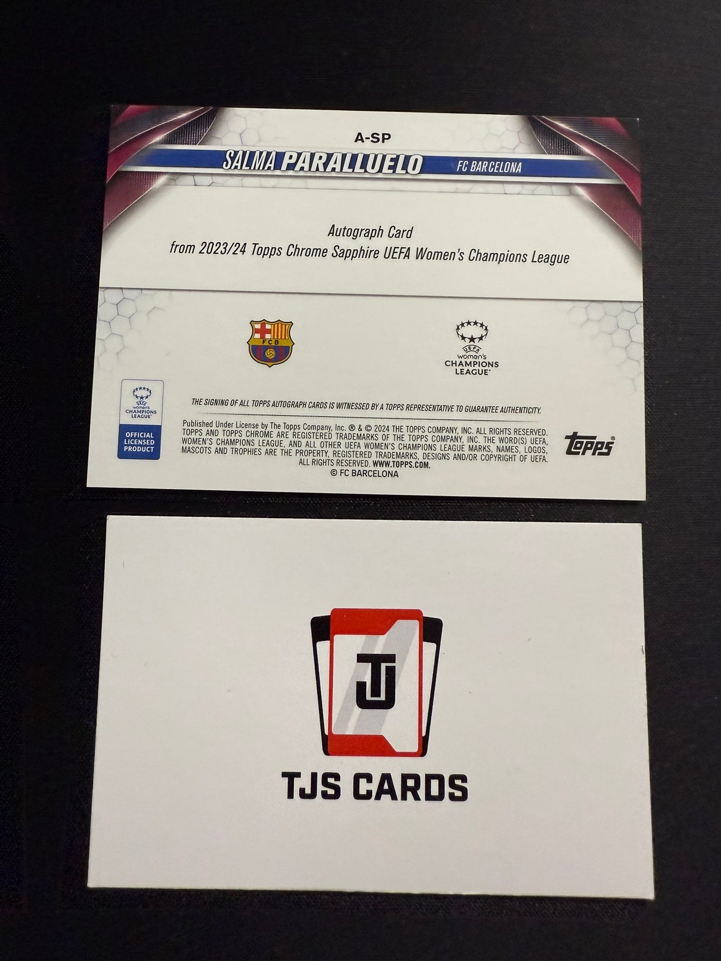 Salma Paralluelo - Gold Auto /50 - TOPPS Sapphire UWCL 2023/24