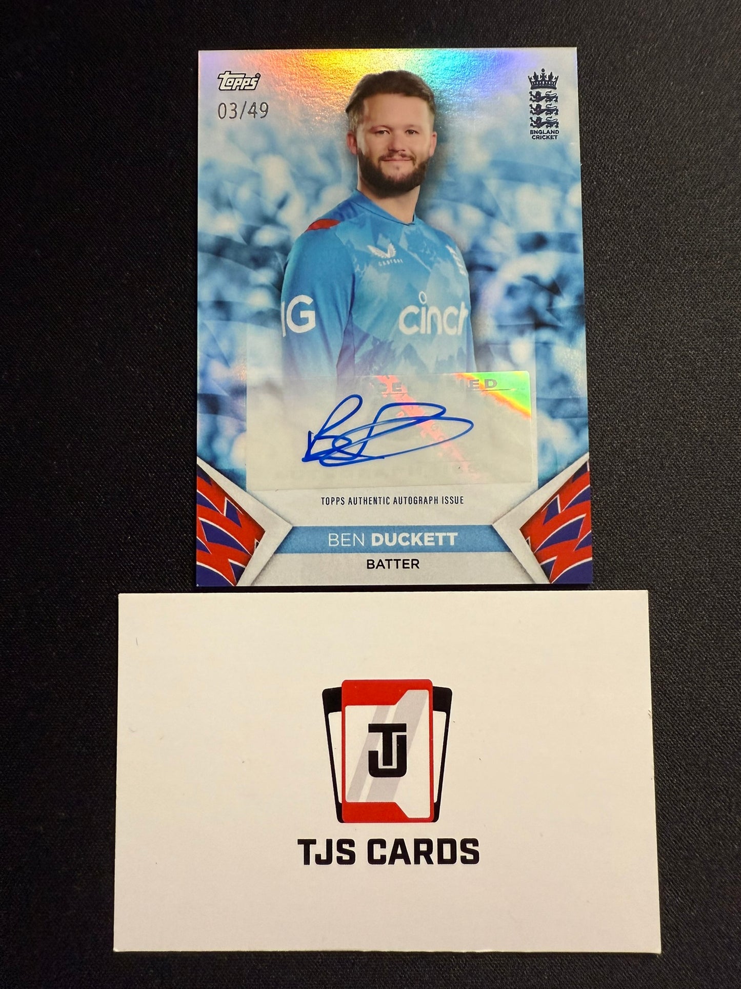 Ben Duckett - Blue Auto /49 - TOPPS England Cricket Team Set 2024