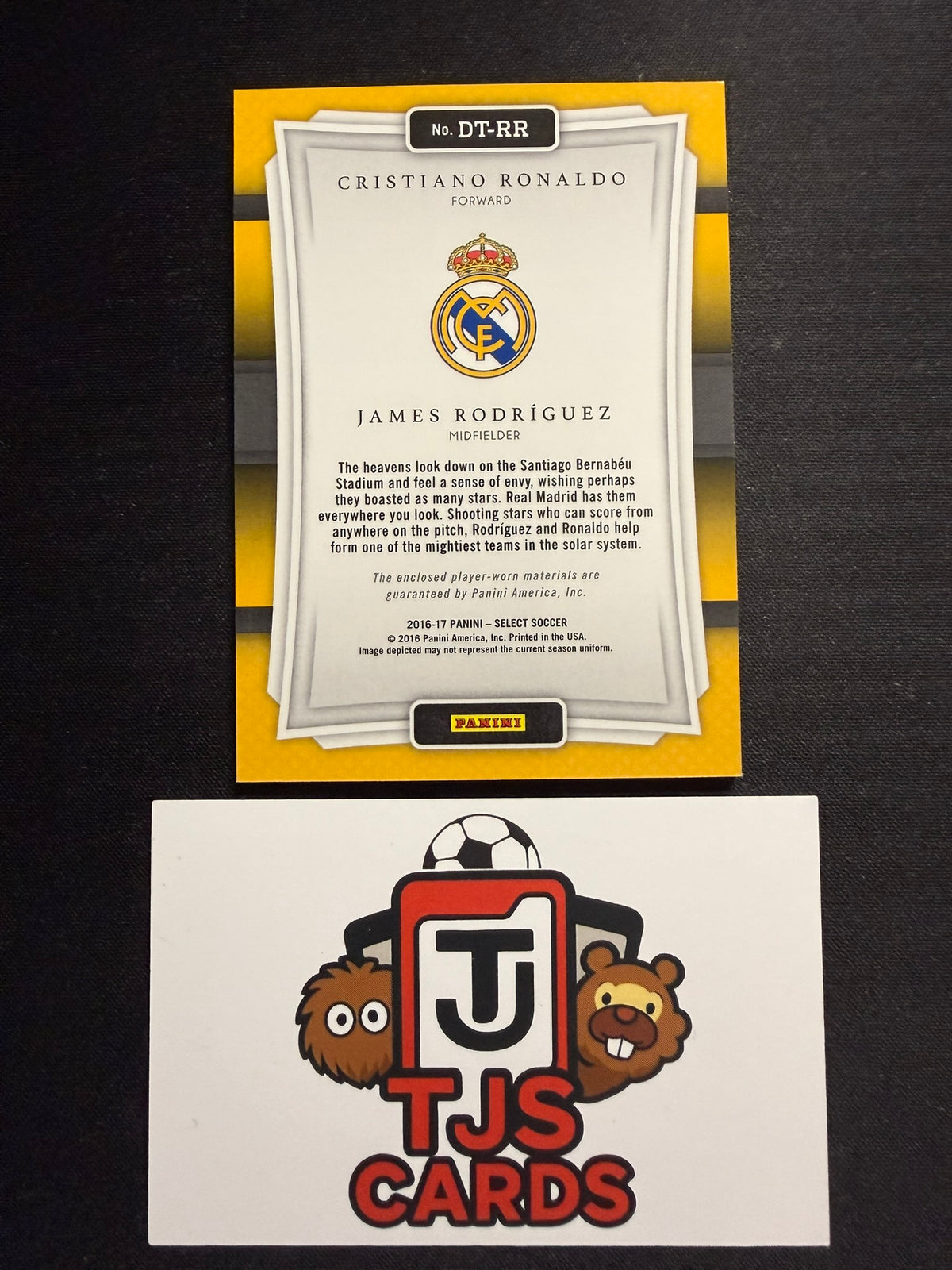 Cristiano Ronaldo / James Rodriguez - Dual Player-Worn Patch - Panini Select Soccer 2016/17