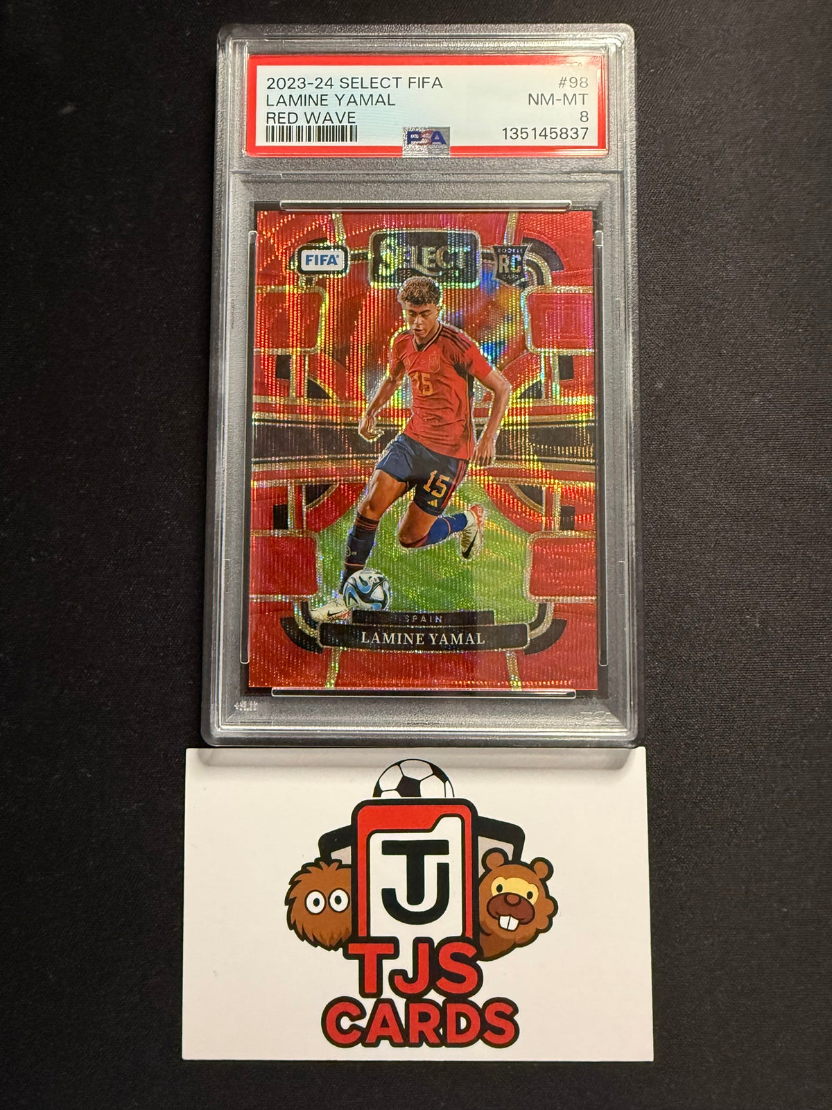 Lamine Yamal - PSA 8 - Rookie Red Wave /149 - Panini Select FIFA 2023/24