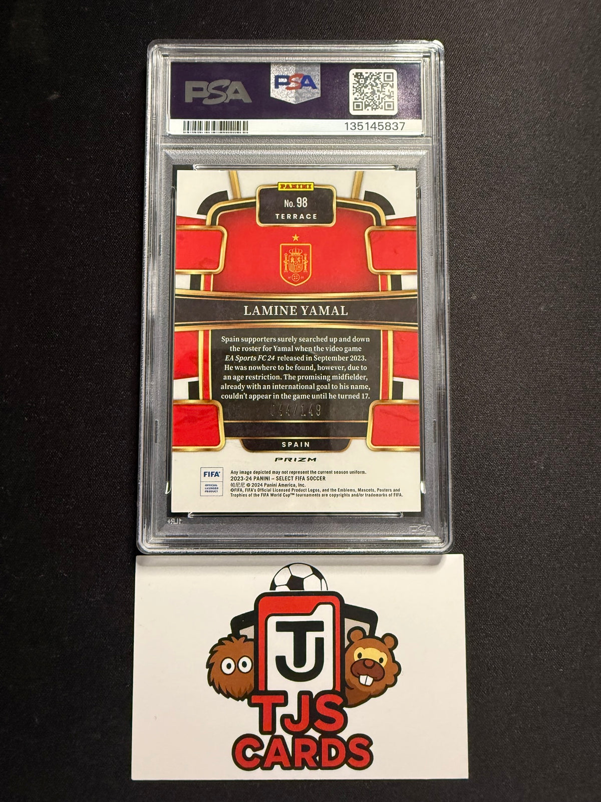 Lamine Yamal - PSA 8 - Rookie Red Wave /149 - Panini Select FIFA 2023/24