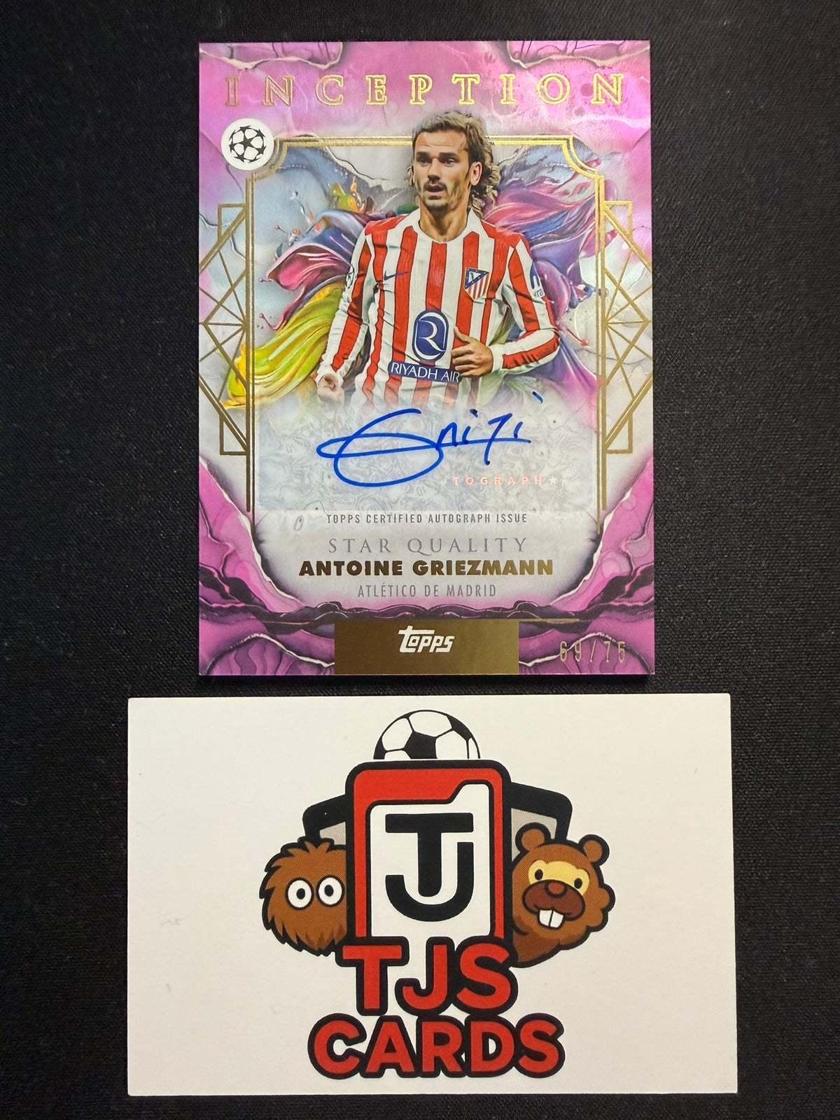 Antoine Griezmann - Pink Auto /75 - TOPPS Inception UCC 2025/26