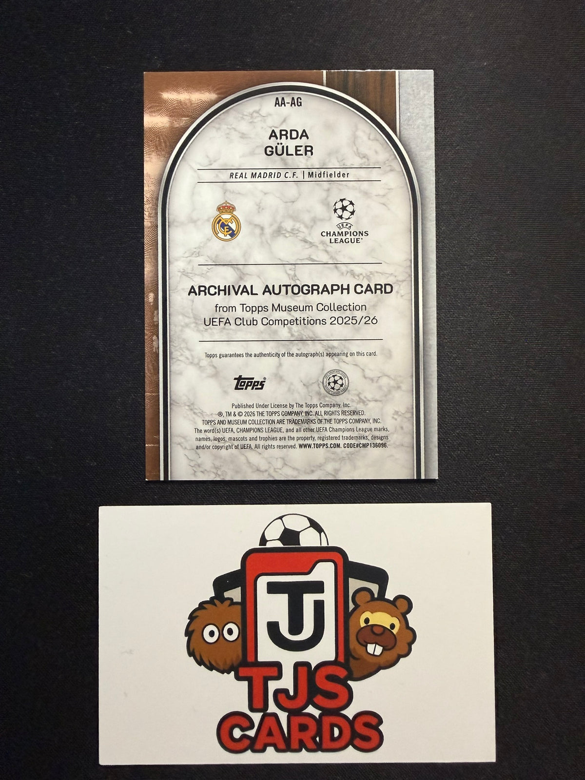 Arda Guler - Amethyst Archival Auto /99 - TOPPS Museum UCC 2025/26