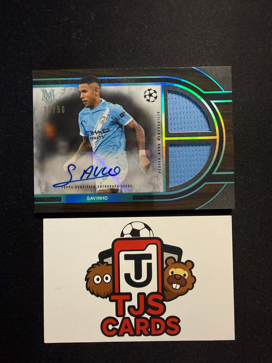 Savinho - Turquoise Dual Patch Auto /50 - TOPPS Museum UCC 2025/26